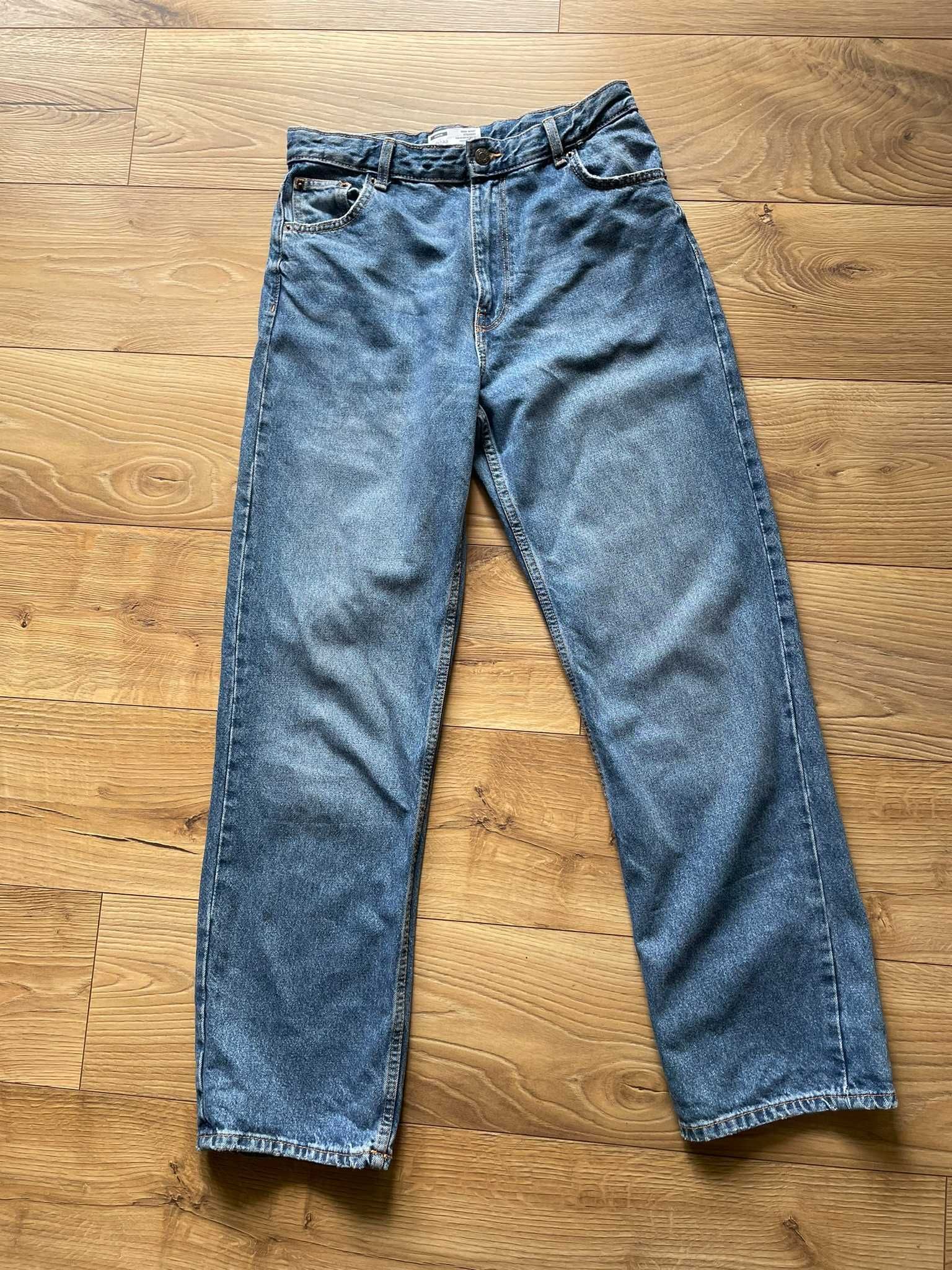 Jeansy Bershka High Waist Straight rozmiar 40