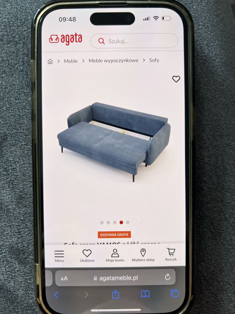 Łóżko sofa VAMOS 3 osobowa z funkcją spania
