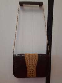 Винтажная Bon Gout сумка клатч на цепочке из 100% кожи крокодила идеал