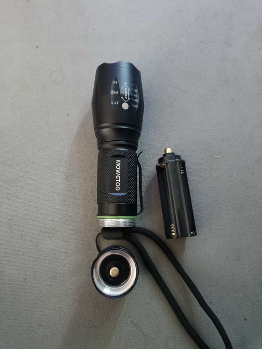 Latarka MOWETOO ultrafiolet UV metalowa oprawa 4 tryby lampa taktyczna