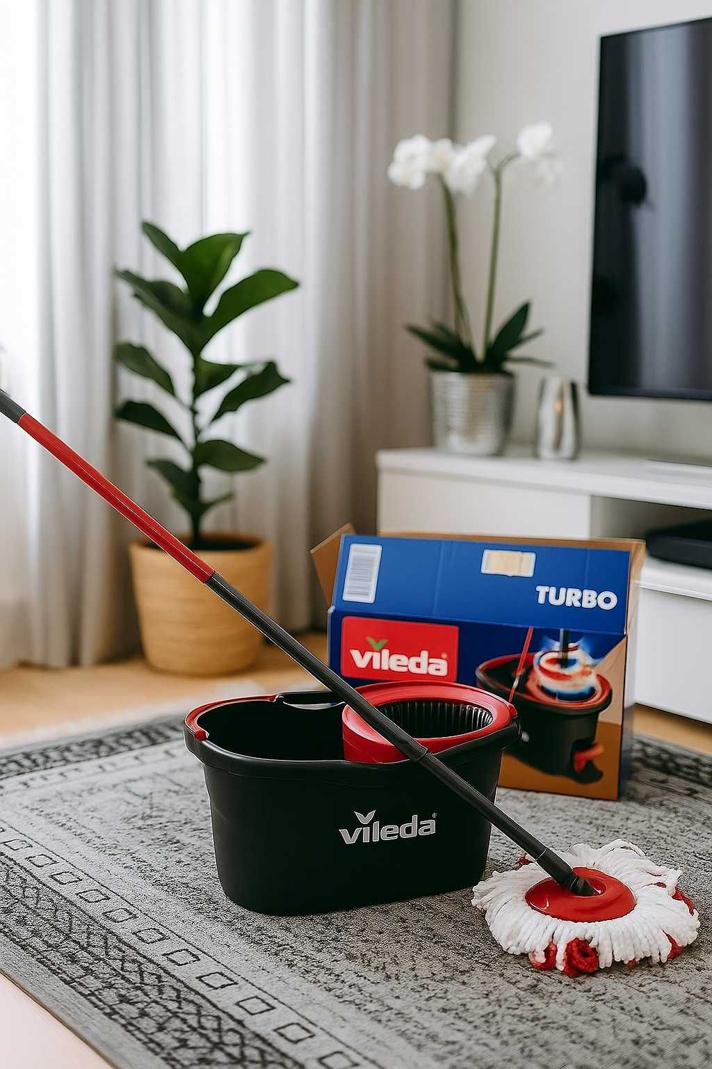 Mop Obrotowy Vileda Turbo Zestaw Wiadro Wkład Teleskop