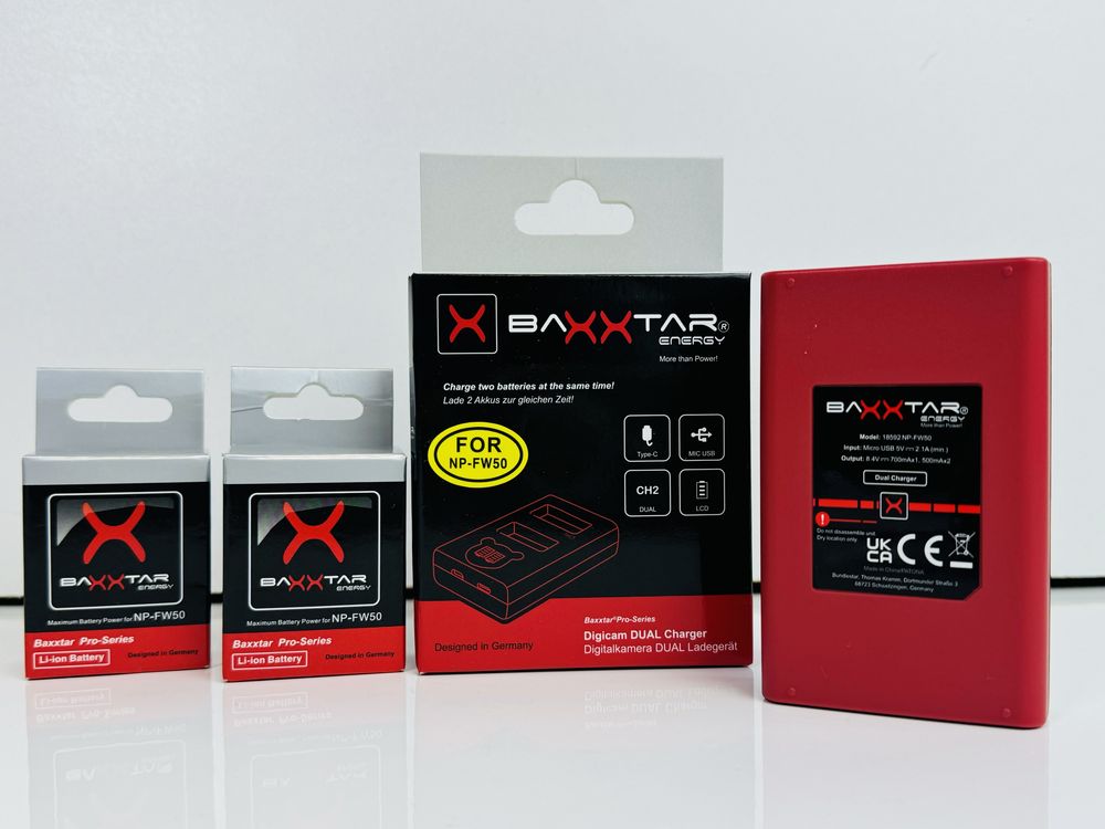 Батарея Акумулятор Baxxtar Energy для NP-FW50 Зарядний пристрій 18592