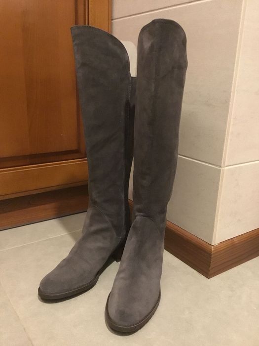 Wysokie zamszowe botki (kozaki)