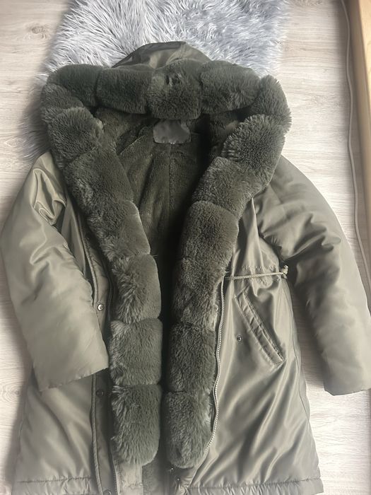 Kurtka parka z futerkiem L