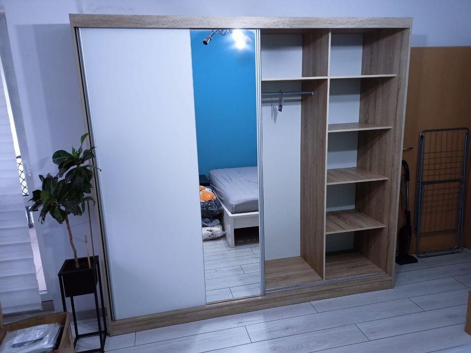 Szafa przesuwna z lustrem - duża, 2 drzwiowa