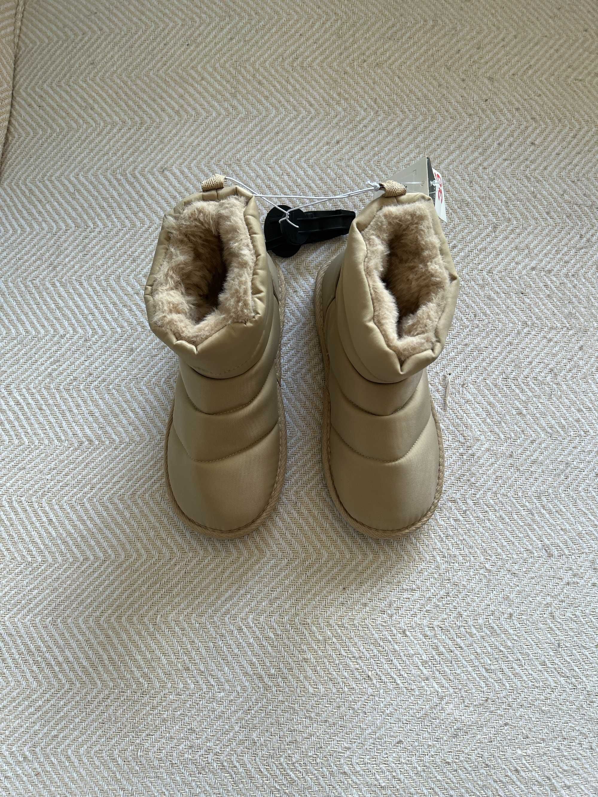 NOWE buty zimowe śniegowce Primark 36 beżowe