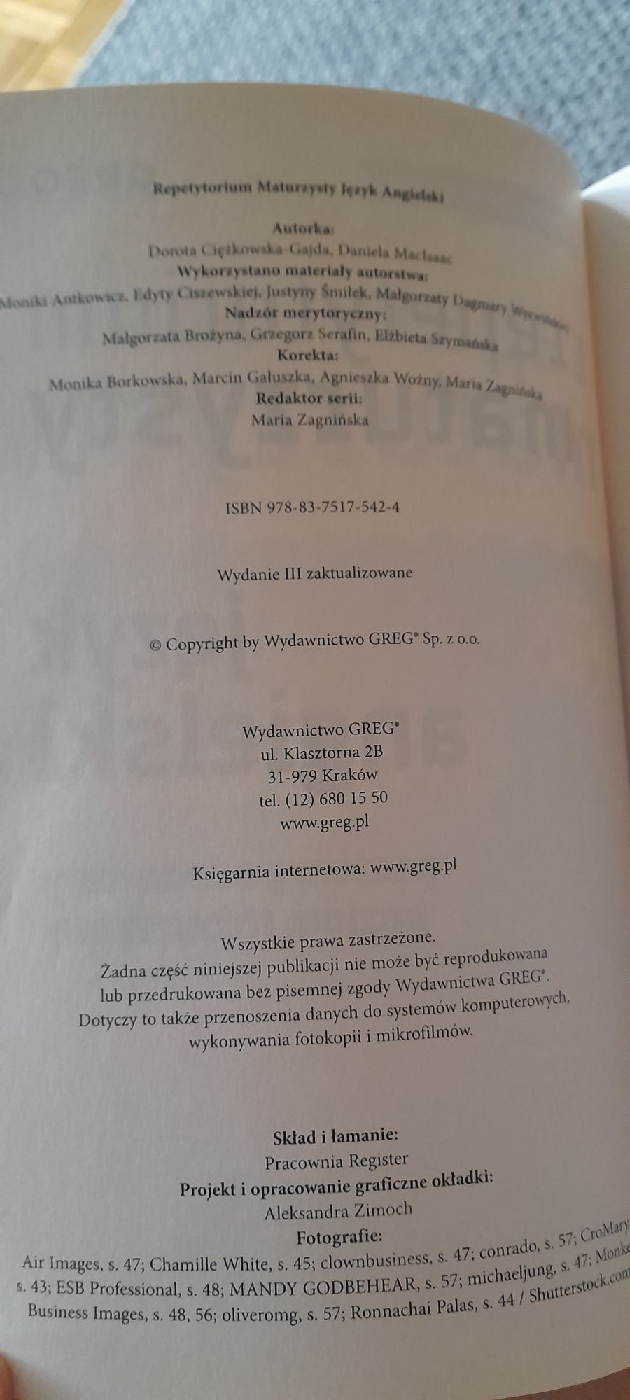 Repetytorium matrzysty język angielski Greg