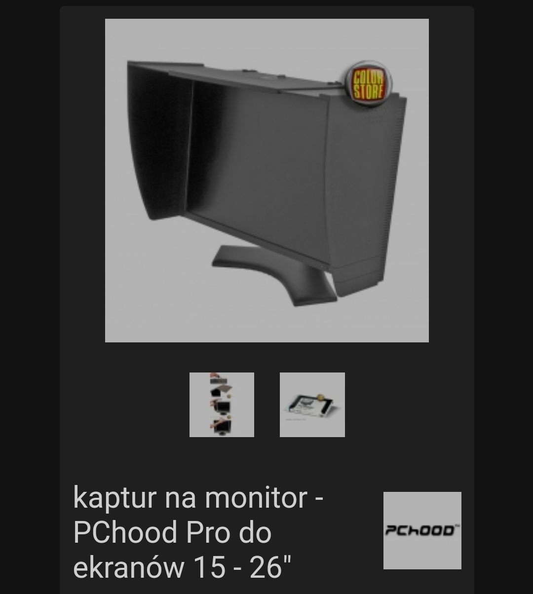 Osłona na monitory LCD CRT przekątna obrazu 15-26 cali PChOOD