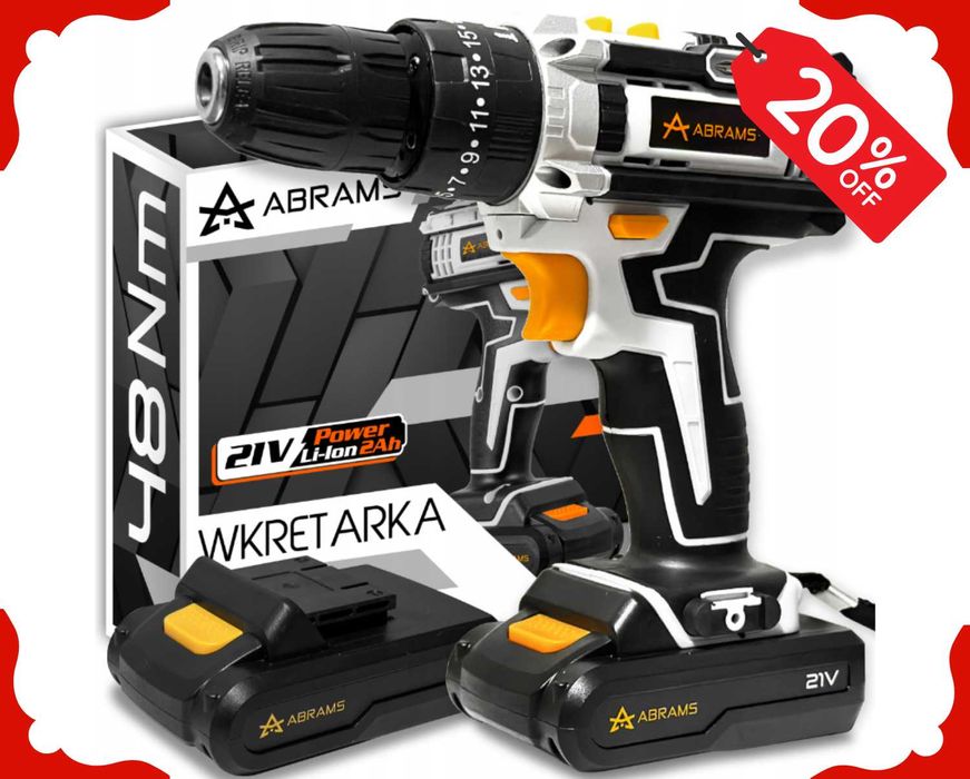 Nowa WIERTARKO WKRĘTARKA Wiertarka Akumulatorowa Udarowa x2 Aku (-20%)
