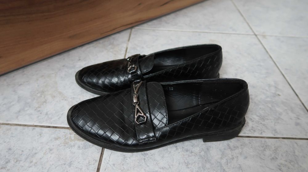 CCC lofersy czarne skórzane mokasyny buty żeglarskie