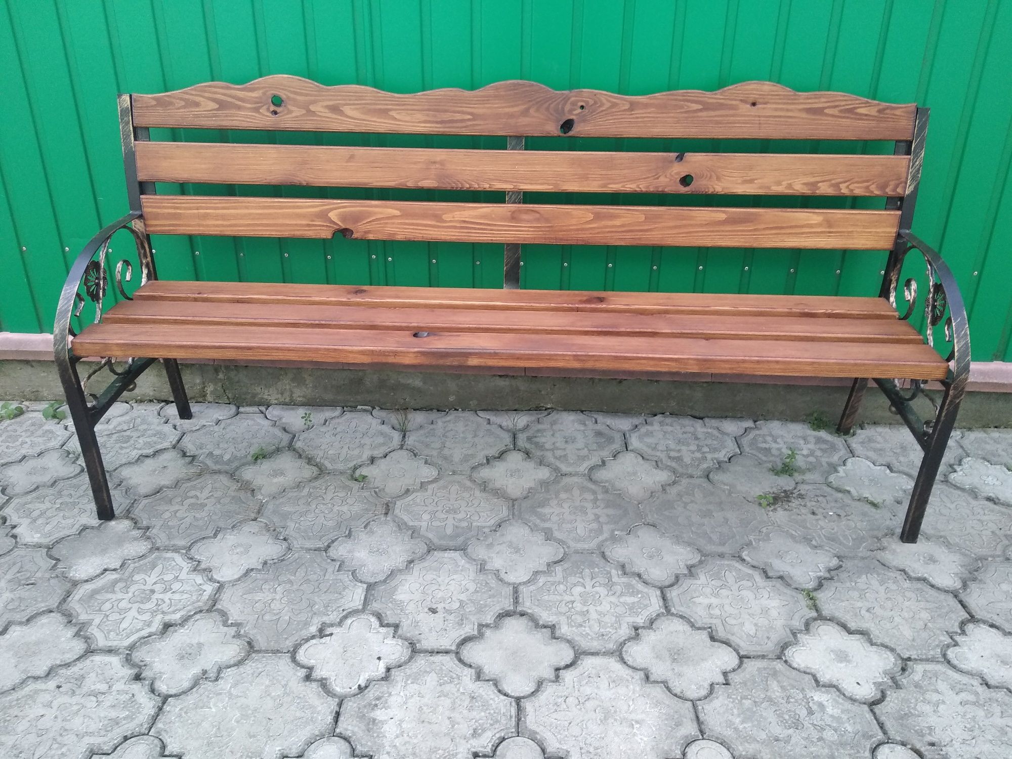 Лавка садова паркова метал+дерево
