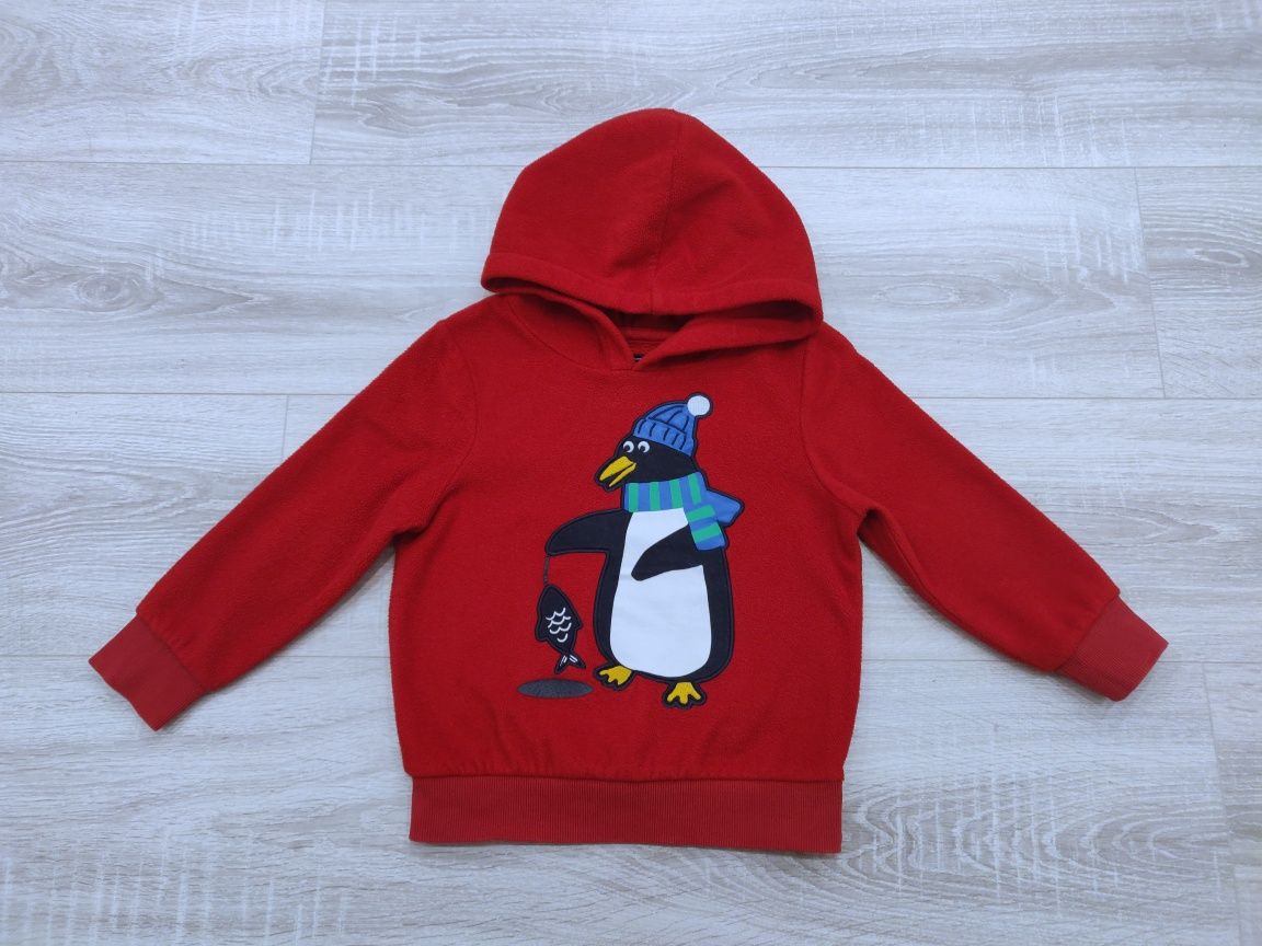 Czerwona bluza polar z pingwinem C&A r. 98
