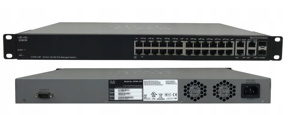 Switch Cisco SF300-24P - 24x 10/100 Mbps 2x combo (SRW224G4P-K9-EU)