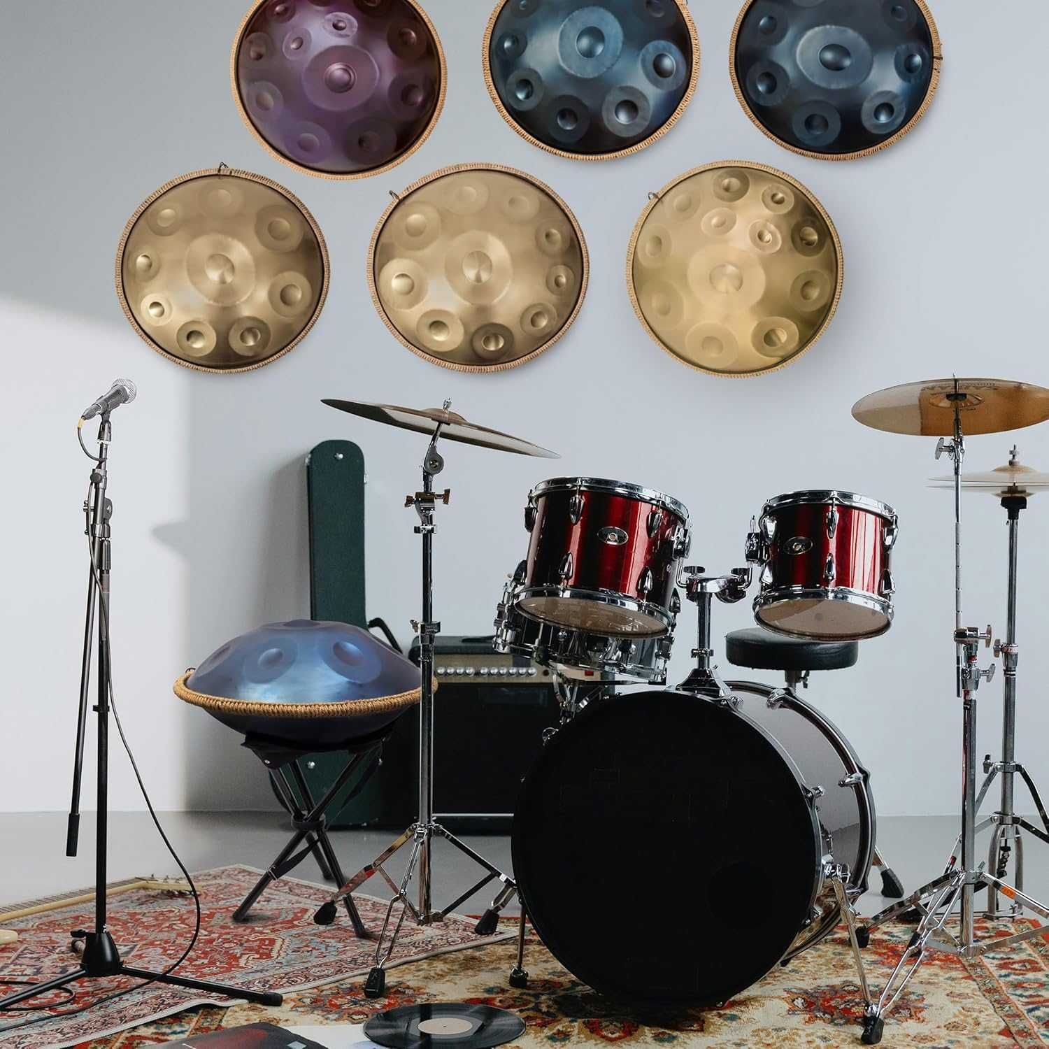 Antetok Metalowy Bęben Handpan D-dur 10 tonów 22 cale z torbą BLUE