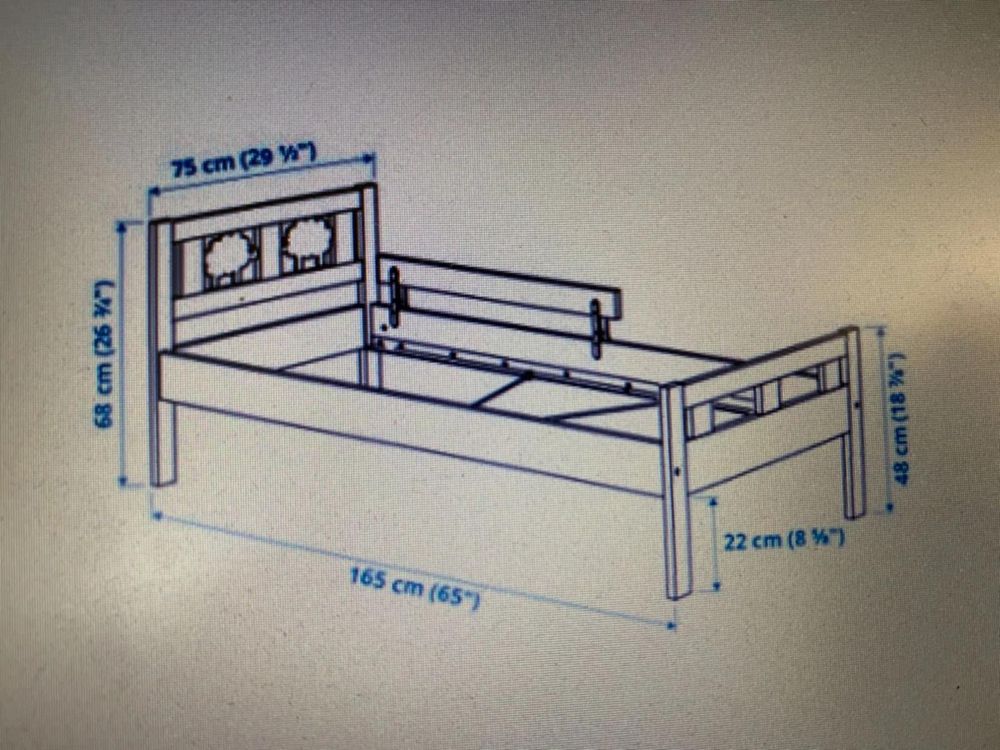 Łóżko ikea Kritter 70x160 + barierka +materac