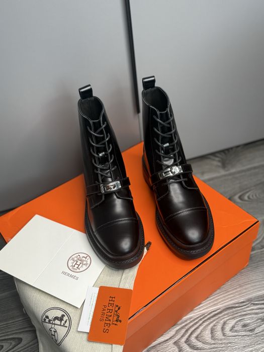 Ботинки сапоги в стиле hermes натуральная кожа чоботи челсі челси