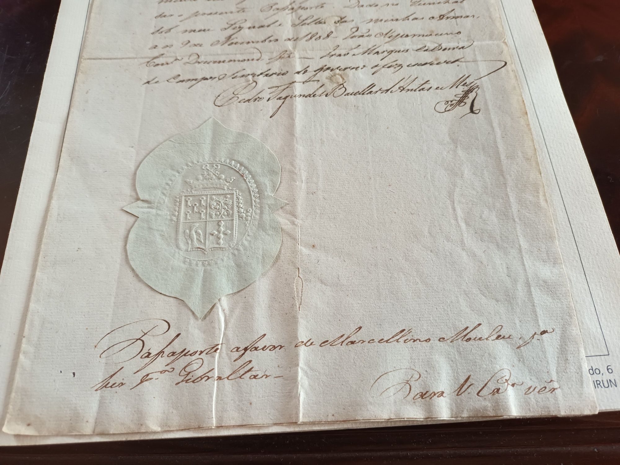 Documento Antigo, Passaporte 1808