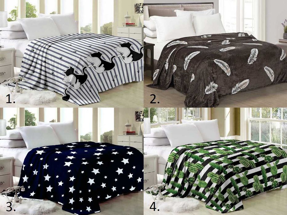 Плед-покрывало (бабочки, сердечки, коты, тигры, волки, звезды, париж)