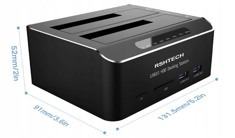 RSHTECH Stacja dokująca dysku twardego USB 3.0 do Dysków POWYSTAWOWY