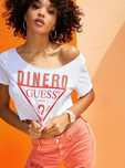 GUESS оригинал. Женская футболка топ майка белая с треугольником S M