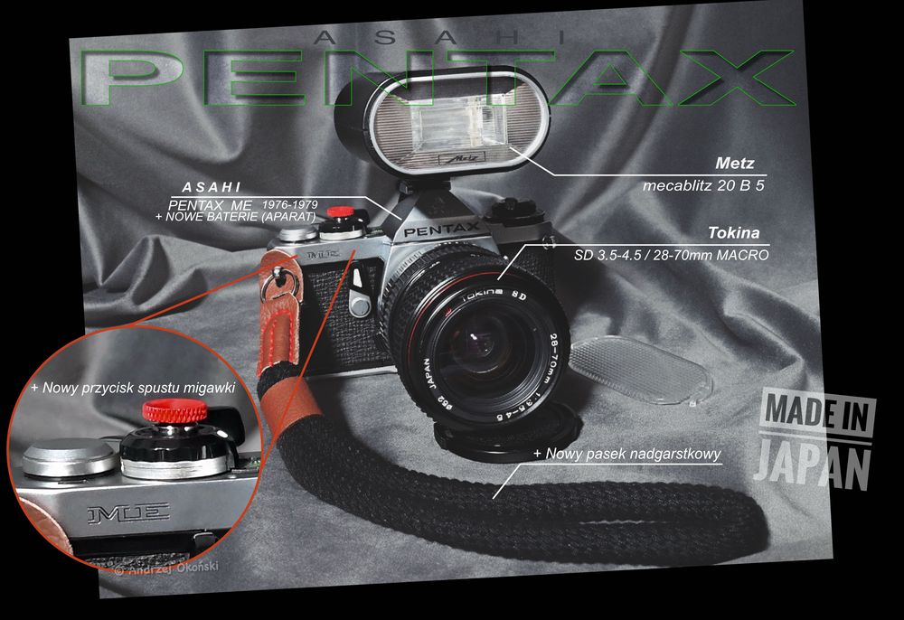 PENTAX plus lampa, przycisk, pasek i baterie