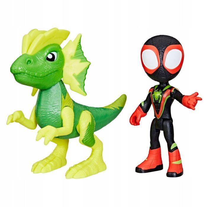 spidey i super kumple figurki miles morales i electrosaurus
