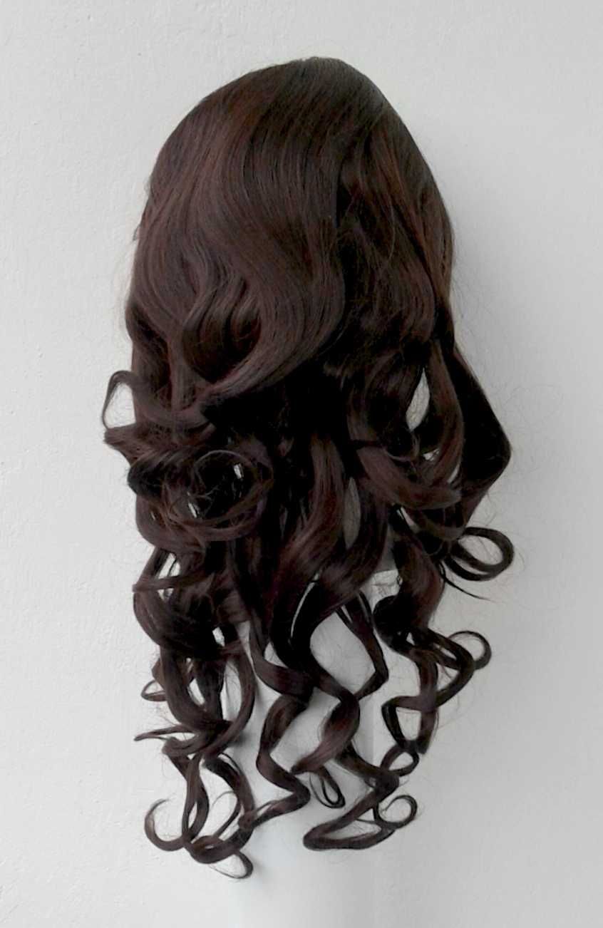 Brązowa peruka ciemna lokowana z lokami loczki cosplay wig