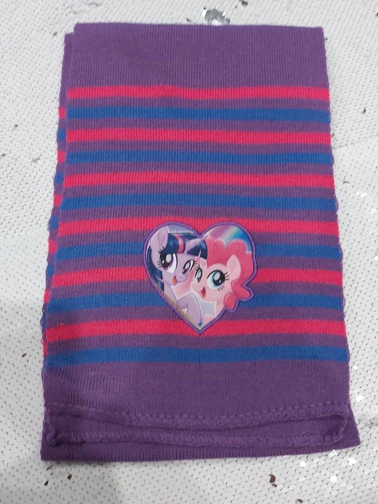 Piękny komplet 3w1 czapka + szalik + Rękawiczki z kucykami Little Pony