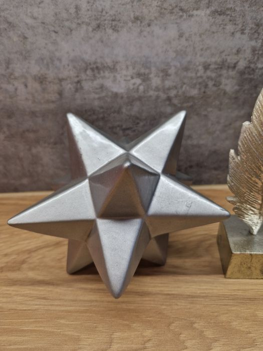 Zestaw ozdob ceramiczna gwiazda + piórko