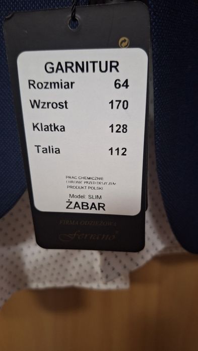 ELEGANCKI nowy wyjściowy garnitur XXL z koszulą gratis