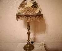 Старинная настольная лампа  Италия, абажур покрытие под бронзу