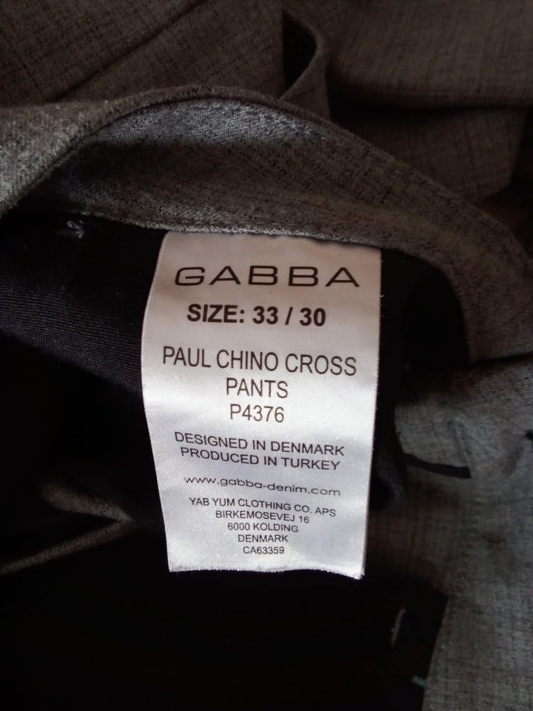 Szare spodnie eleganckie chinos gabba