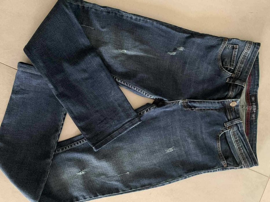 Spodnie dżinsowe męskie z przetarciami - Armani Jeans