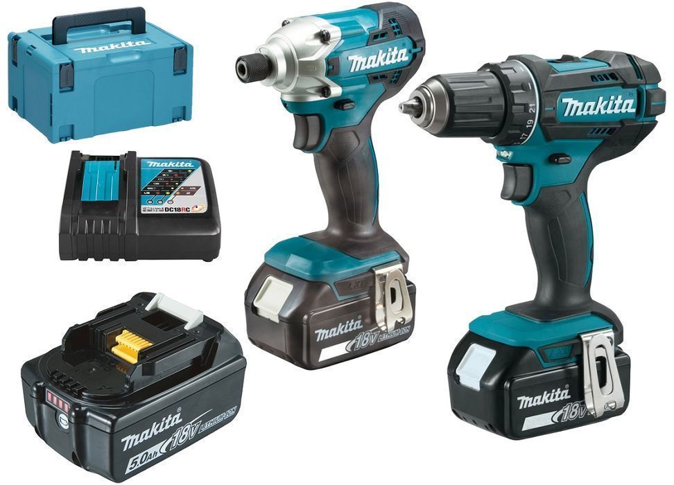 Zestaw Combo Li-Lon 18V Dtd156+Ddf482 3*5.0Ah Makpac