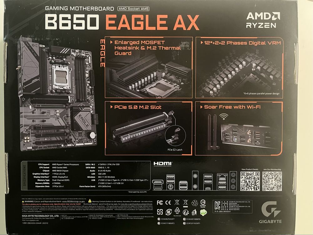 Nowa Gigabyte B650 EAGLE AX am5 ddr5 wifi 6