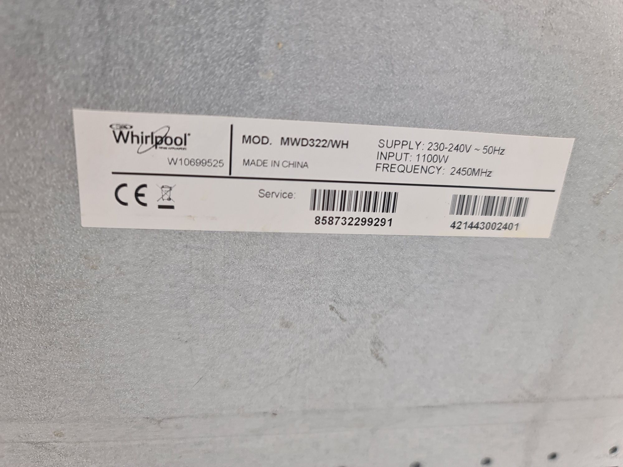 Microondas branco Whirlpool MWD 322
