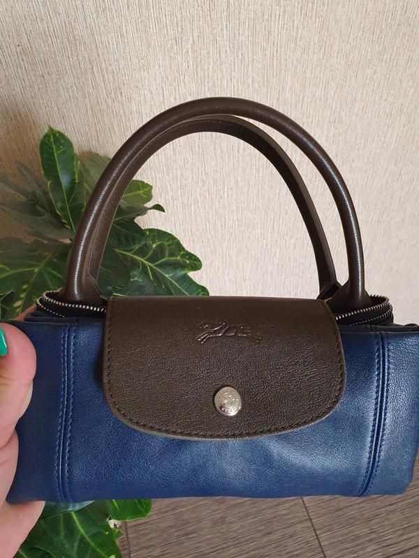 Стильна шкіряна персоналізована сумка Le Pliage Cuir від Longchamp,