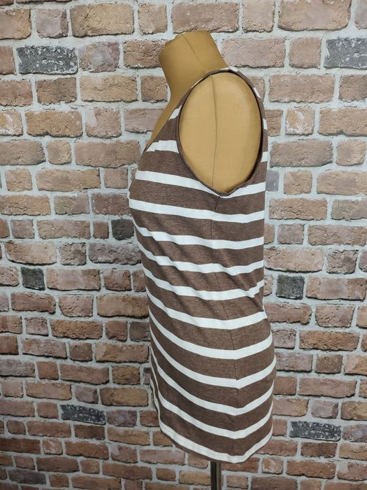 Janina basic brązowa bluzka top w paski rozm 40