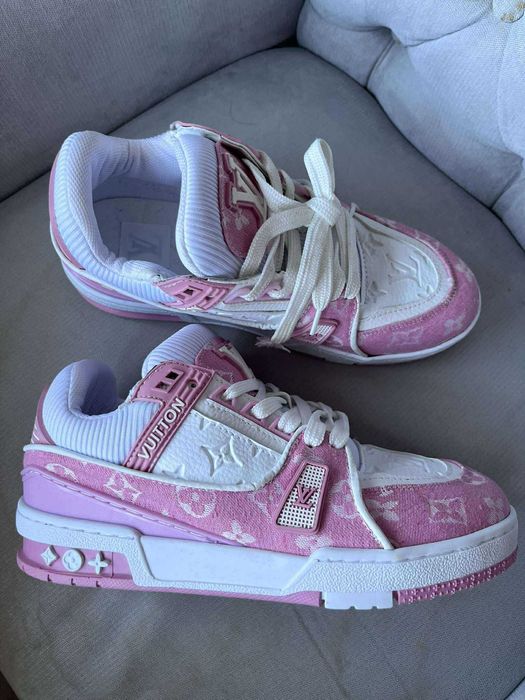 Sneakersy LOUIS VUITTON Różowo-Białe Rozmiar 38/39