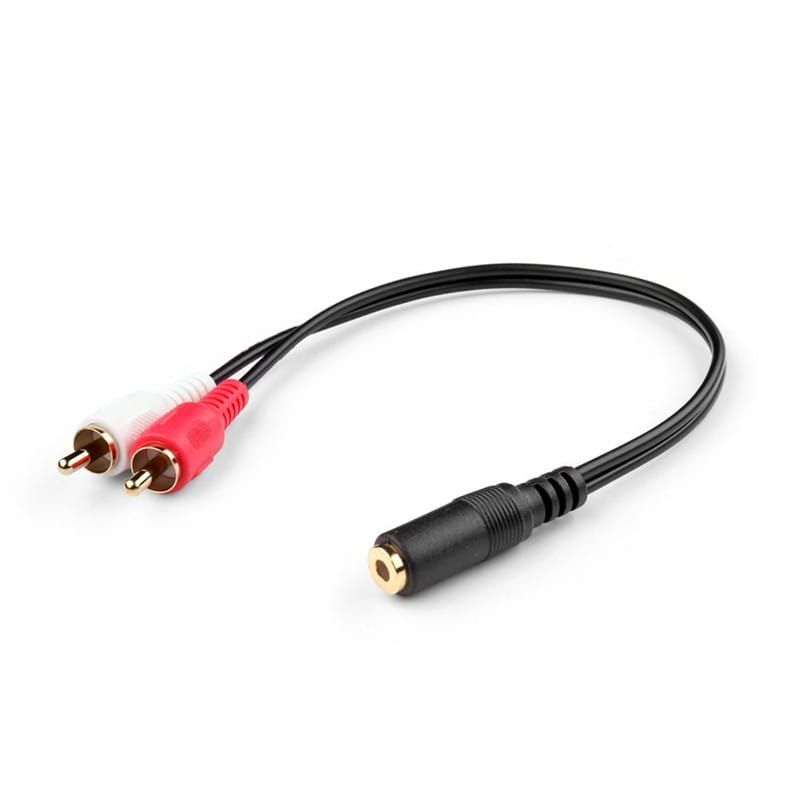 JACK 3,5 mm żeński na 2x RCA AV CHINCH męskie PRZEJŚCIÓWKA L/R