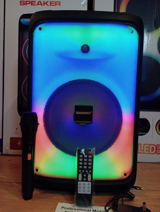 Караоке акустика Temeisheng-12/ USB/FM/Пульт ДУ/микрофон/