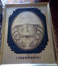 Quadros vintage espelhados dos Signos Capricórnio e Caranguejo