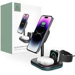 Tech-Protect Qi15W-A27/3In1 Magnetic Magsafe Wireless Charger Black