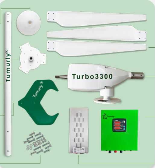 Turbina Wiatrowa TUMURLY Titan3.0 ZESTAW(kontroler+dump load)PREMIUM !