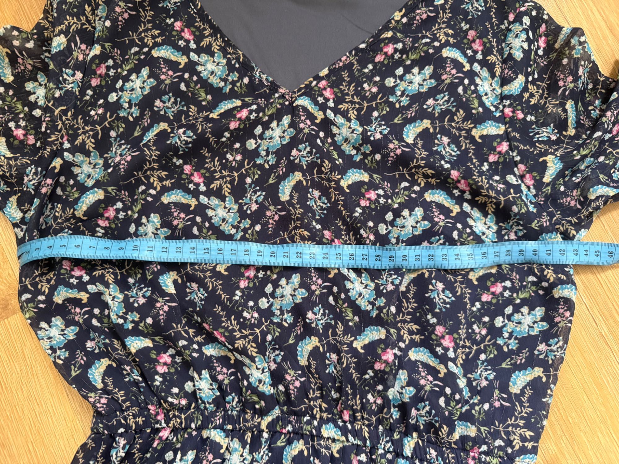 Zwiewna sukienka w kwiatki midi na podszewce Vintage XS/S