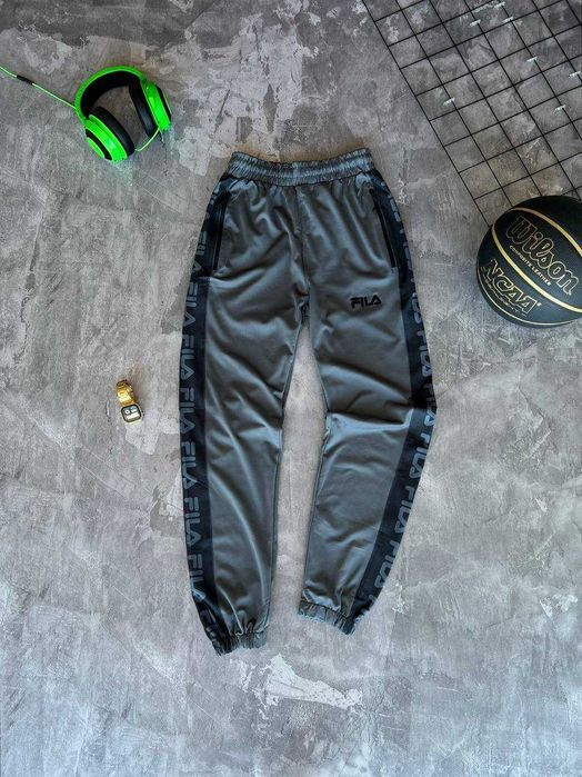 Штани Fila Grey Premium спортивні джогери з qr-code i57/JR-6