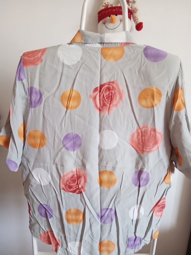 Camisa estampada círculos e rosas, M