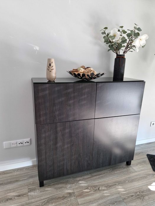 Aparador Sala IKEA BESTA + Vidro