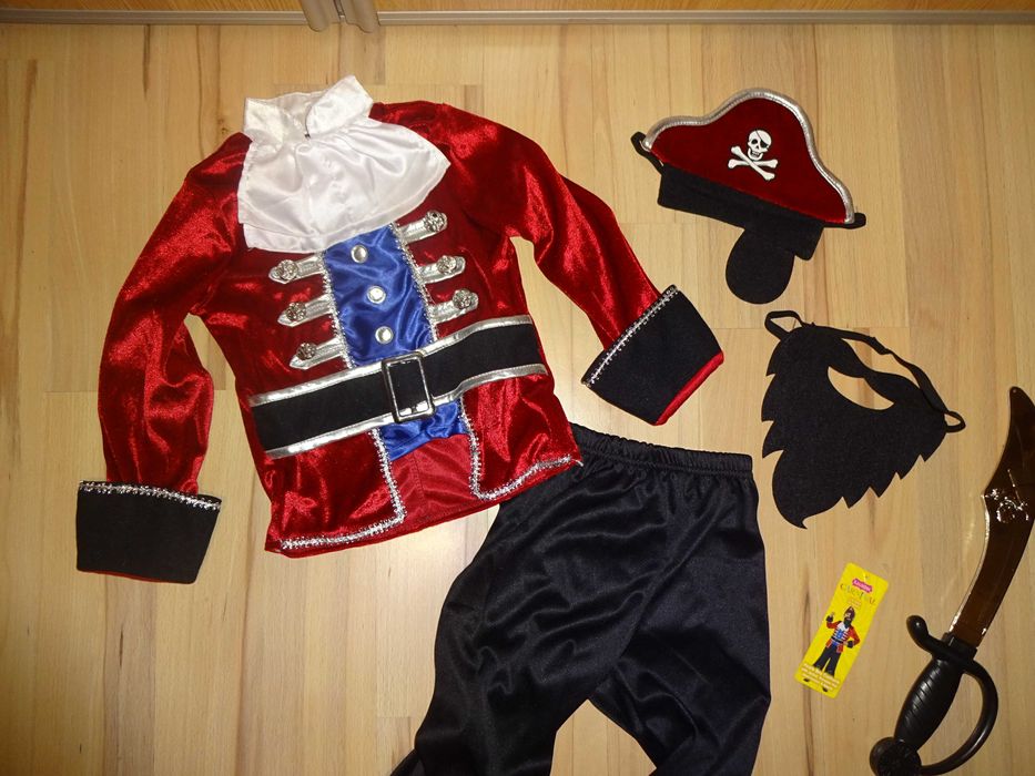 CARNIVAL kostium przebranie Pirata na bal + szabla / miecz 3-4 lata