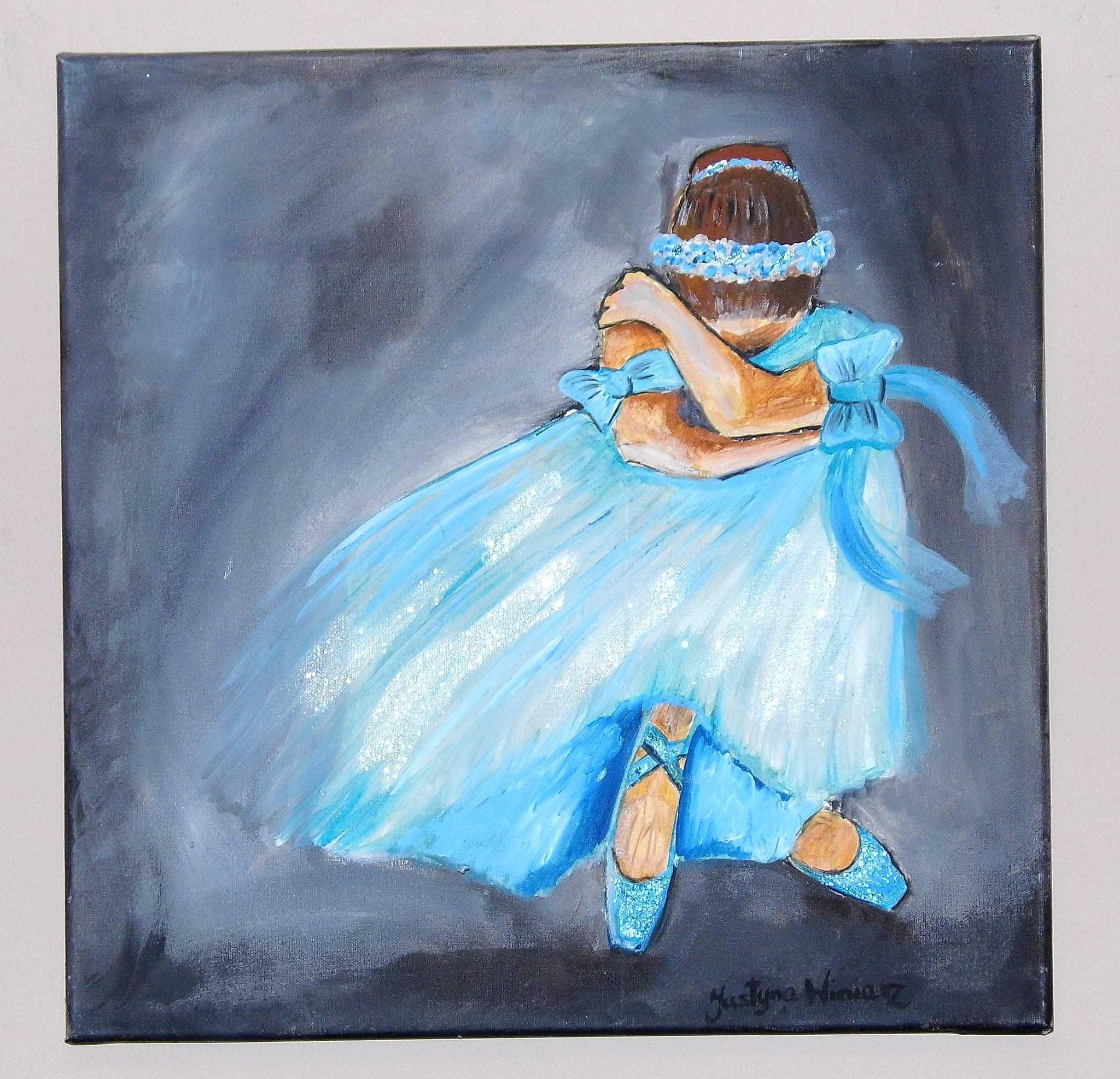 Obraz olejny baletnica 50x50 cm